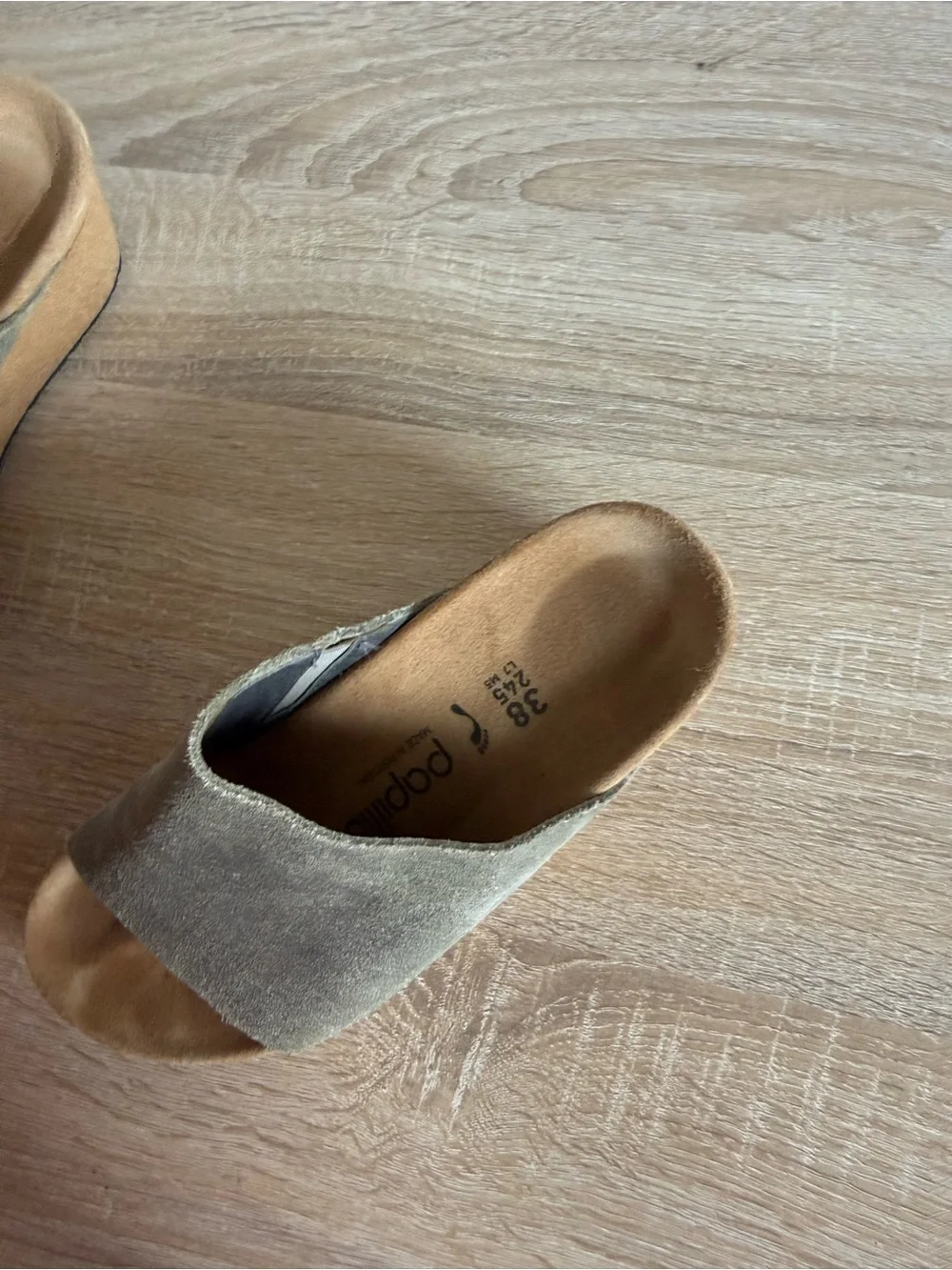 Birkenstock Papillio Namica Washed Metallic Wedge Slide Sandals Sz 38/7-7.5